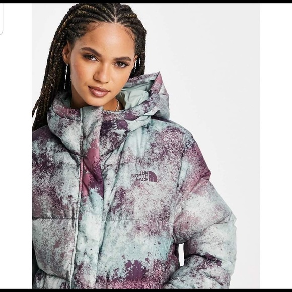Printed Puffer Jacket Purpblue 